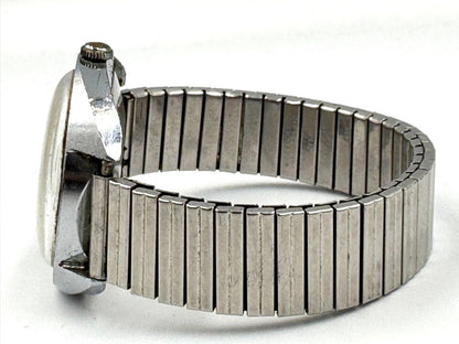 Timex Electric Analog Quartz Men Vintage Round Silver Sunburst Dial Speidel Band Watch For Parts