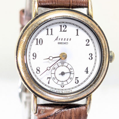 Seiko Avenue Analog Quartz Women Small Seconds Battery & Band Replaced Working Item