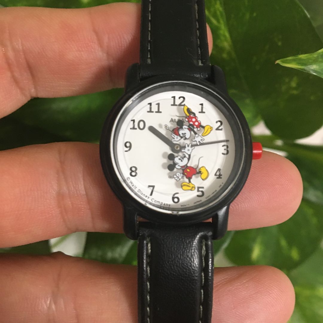 Seiko Alba Disney Analog Quartz Women Rare Retro Mickey & Minnie Watch