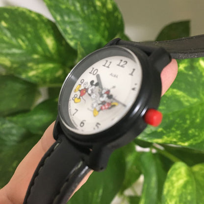 Seiko Alba Disney Analog Quartz Women Rare Retro Mickey & Minnie Watch