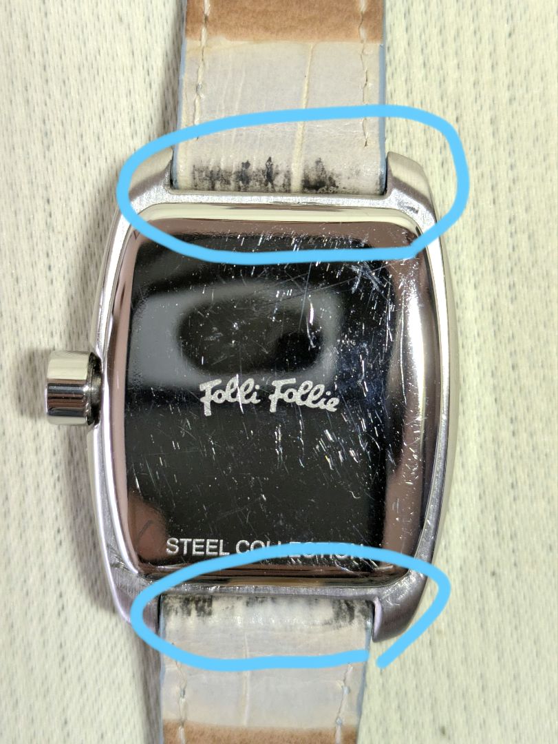 Folli Follie Analog Quartz Women フォリフォリ ストーン付き水色 カレンダー付き 稼働中