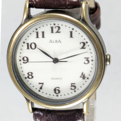 Seiko Alba Analog Quartz Men Battery & Band Replaced Working Item