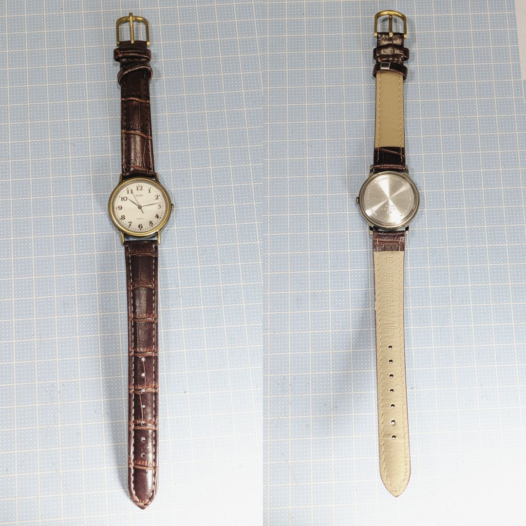 Seiko Alba Analog Quartz Men Battery & Band Replaced Working Item