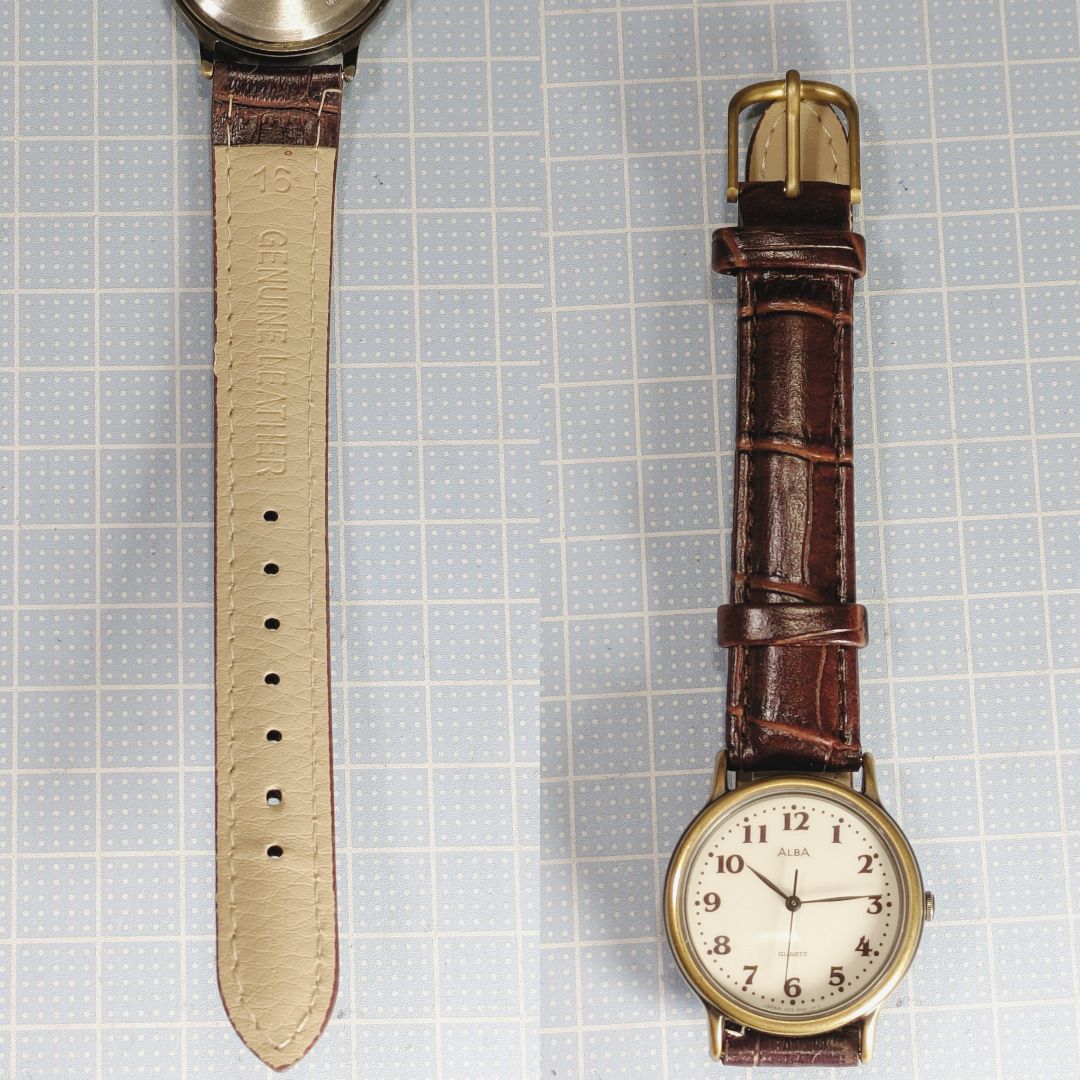 Seiko Alba Analog Quartz Men Battery & Band Replaced Working Item
