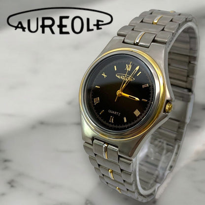 Aureole Analog Quartz Men オレオール M443❀ Watch コンビ チタン ３針 ローマン 防水