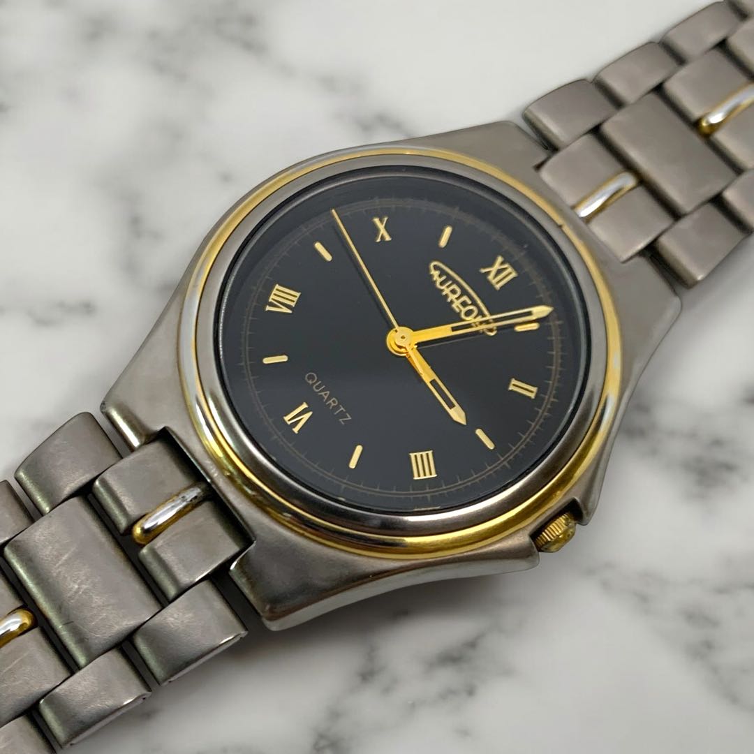 Aureole Analog Quartz Men オレオール M443❀ Watch コンビ チタン ３針 ローマン 防水