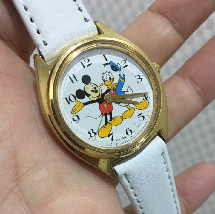 Seiko Alba Disney Analog Quartz Women Rare Mickey & Donald Watch