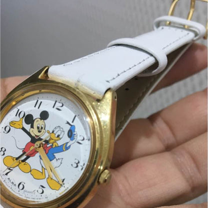 Seiko Alba Disney Analog Quartz Women Rare Mickey & Donald Watch