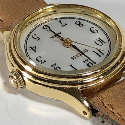Seiko Alba SUCCESS V701-1S10 Analog Quartz Women Beautiful Item Unused Leather Belt Working Item