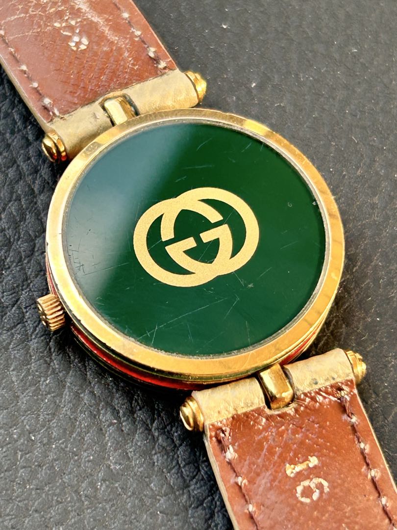 Gucci Sherry Line Analog Quartz Men グッチシェリーライン Menサイズ Working Item