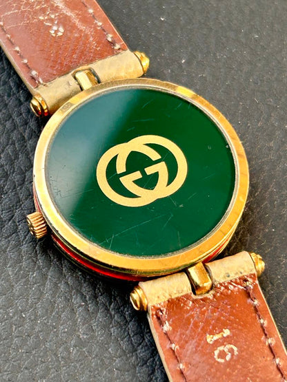 Gucci Sherry Line Analog Quartz Men グッチシェリーライン Menサイズ Working Item