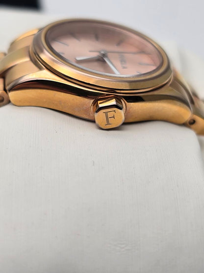 Furla Analog Quartz Women フルラ ゴールド Watch ピンク文字盤