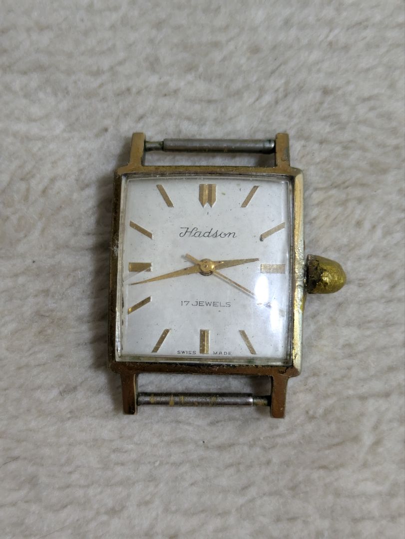 Hudson Analog Mechanical (Manual) Men ハドソン Manual Winding時計 17ジュエル スクエア