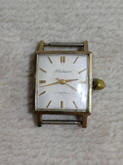 Hudson Analog Mechanical (Manual) Men ハドソン Manual Winding時計 17ジュエル スクエア