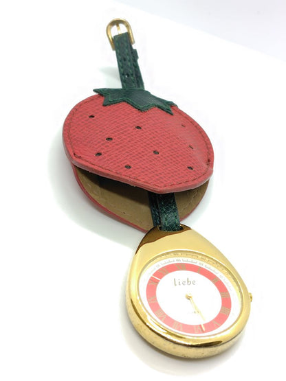 Liebe 14-15CM Analog Quartz Women リーベ リエベ 時計 ケース付 イチゴ ストラップ