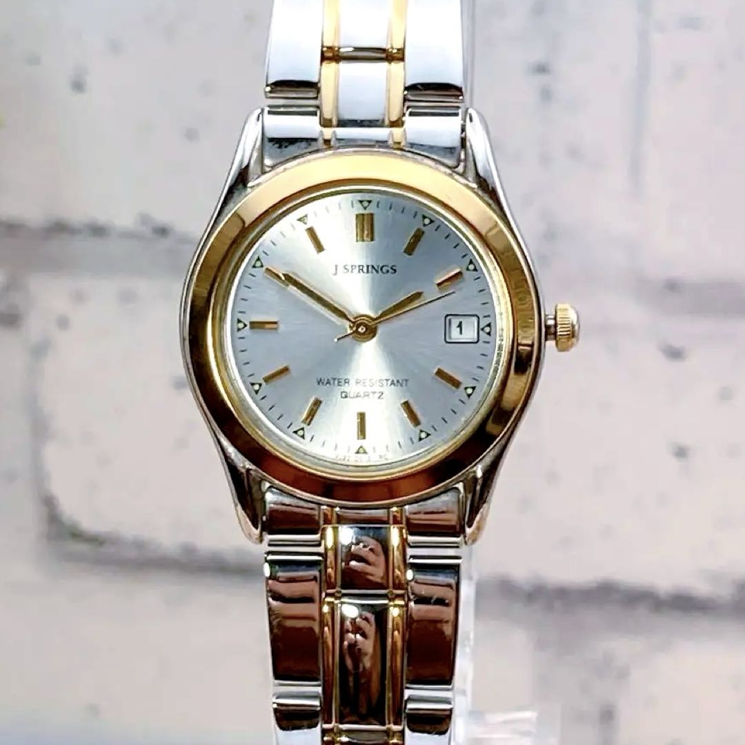 J-springs Analog Quartz Women ジェイスプリングス 未使用品電池 美品 J Springs Watch シルバー ゴールド 稼動品