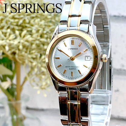 J-springs Analog Quartz Women ジェイスプリングス 未使用品電池 美品 J Springs Watch シルバー ゴールド 稼動品