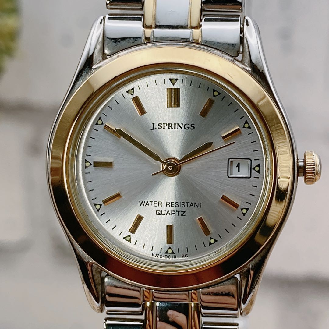 J-springs Analog Quartz Women ジェイスプリングス 未使用品電池 美品 J Springs Watch シルバー ゴールド 稼動品