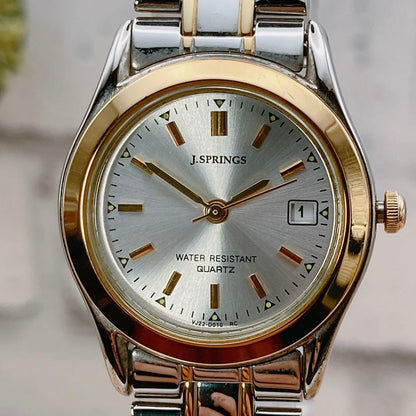J-springs Analog Quartz Women ジェイスプリングス 未使用品電池 美品 J Springs Watch シルバー ゴールド 稼動品
