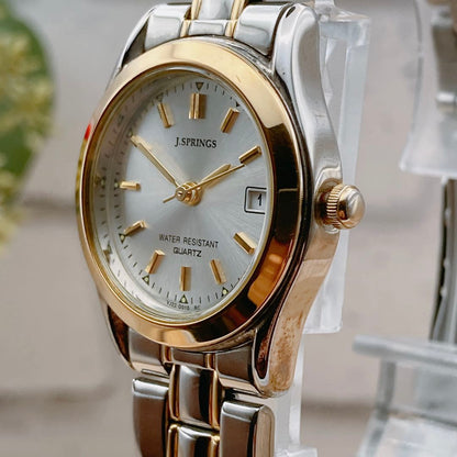 J-springs Analog Quartz Women ジェイスプリングス 未使用品電池 美品 J Springs Watch シルバー ゴールド 稼動品
