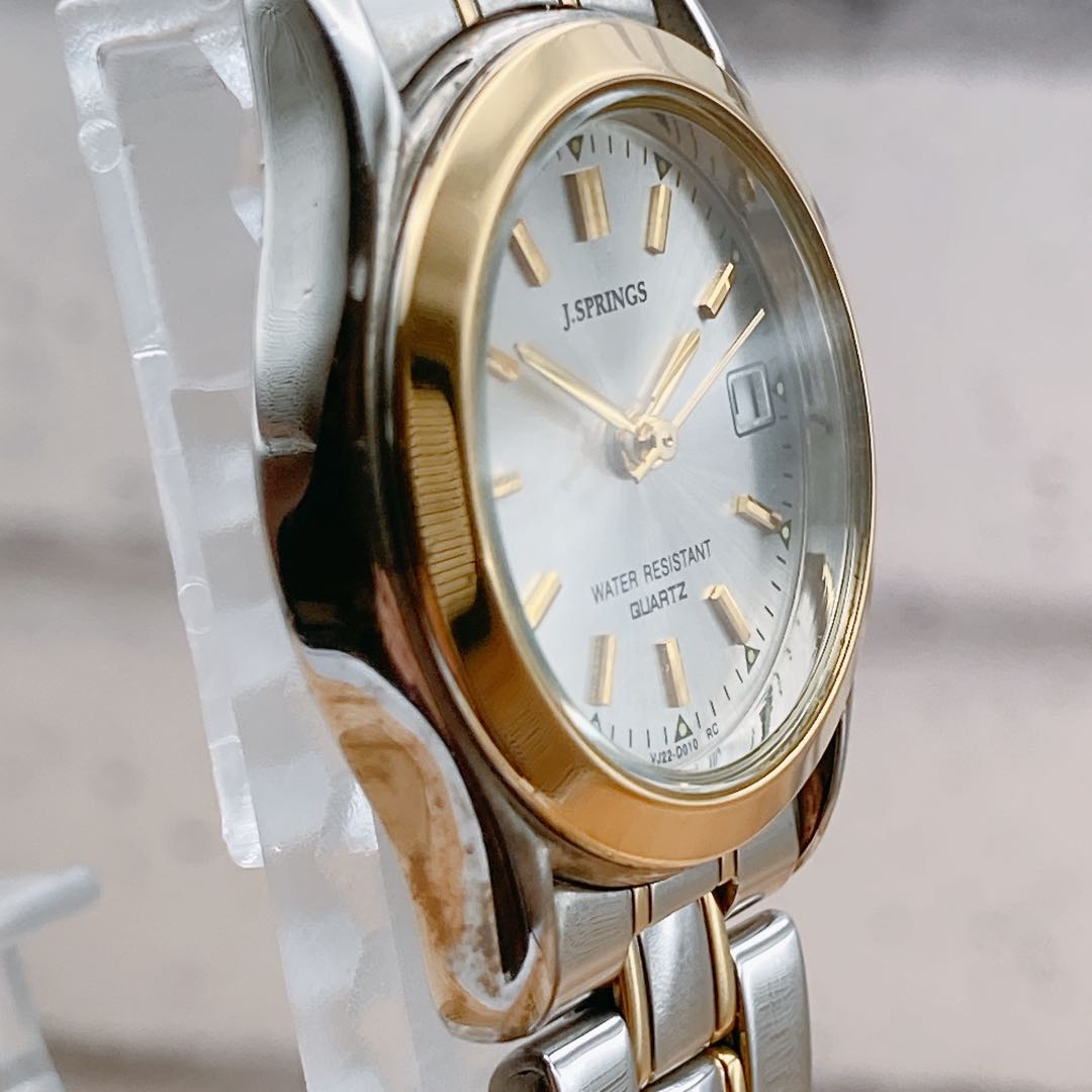 J-springs Analog Quartz Women ジェイスプリングス 未使用品電池 美品 J Springs Watch シルバー ゴールド 稼動品
