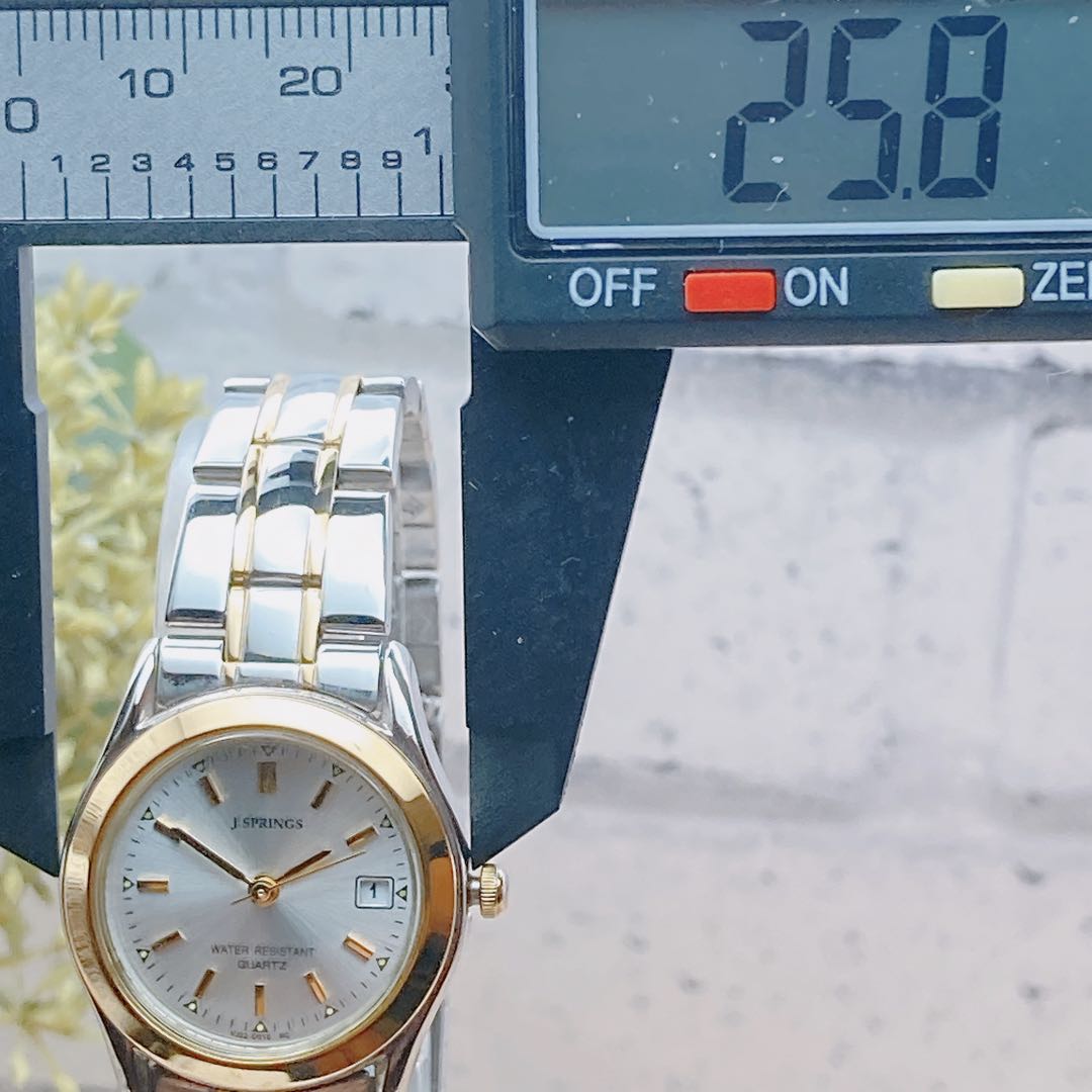 J-springs Analog Quartz Women ジェイスプリングス 未使用品電池 美品 J Springs Watch シルバー ゴールド 稼動品
