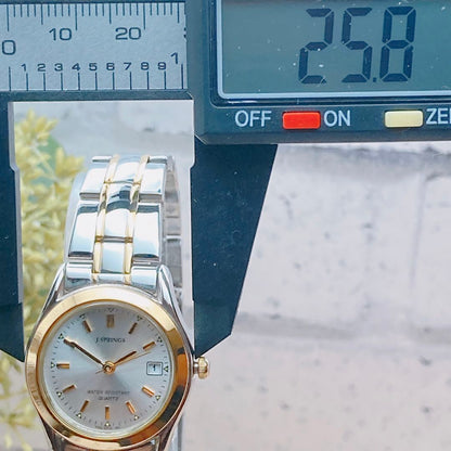 J-springs Analog Quartz Women ジェイスプリングス 未使用品電池 美品 J Springs Watch シルバー ゴールド 稼動品
