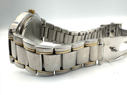 Seiko Spirit V145-0BV0 Analog Quartz Unisex Adults Solar Vintage Two-Tone Day Date Men'S Watch Japan Movement