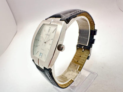 Guess Steel Analog Men Men'S Wristwatch, Silver Dial, Date Function, 31Mm Case