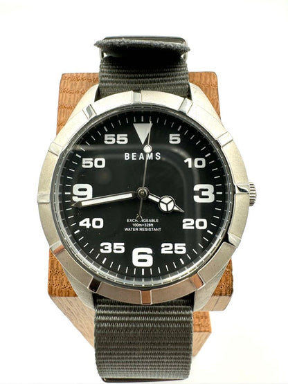 Beams Analog Quartz Men Watch Nato Strap Excellent Condition